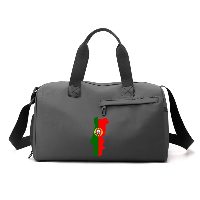 

Баскетбольная спортивная сумка с принтом флага Португалии, кожаные спортивные сумки, сухие и влажные сумки для мужчин и женщин, тренировочная обувь для фитнеса, йоги, сумка на плечо