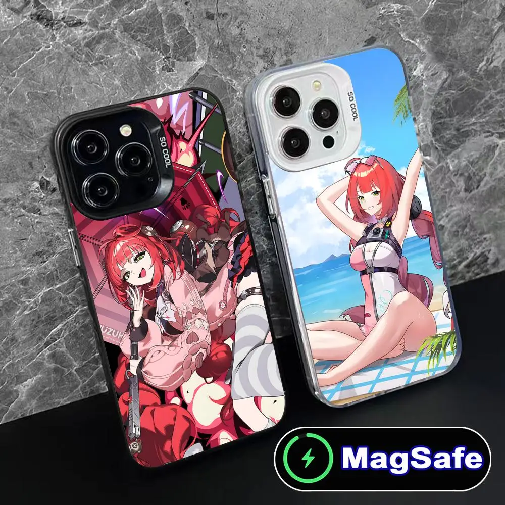 

ZZZ Ukinami Yuzuha Phone Case for iPhone 16 15 14 13 12 11 Pro Max Plus MagSafe Translucent Colour Protective Cellphones Cover