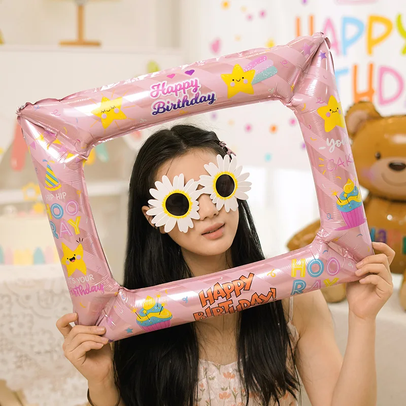 Birthday Graduation Dots Photo Frame Aluminum Film Balloon Party Graduation Ceremony New Year's Eve Photo Prop view 4