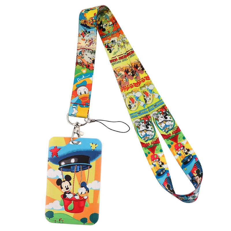 Disney Mickey Mouse Umhängeband Lanyards Schlüsselanhänger Ausweishalter Ausweis Pass Hängeseil Lariat Lanyard für Schlüsselanhänger Kinder Geschenk Spielzeug