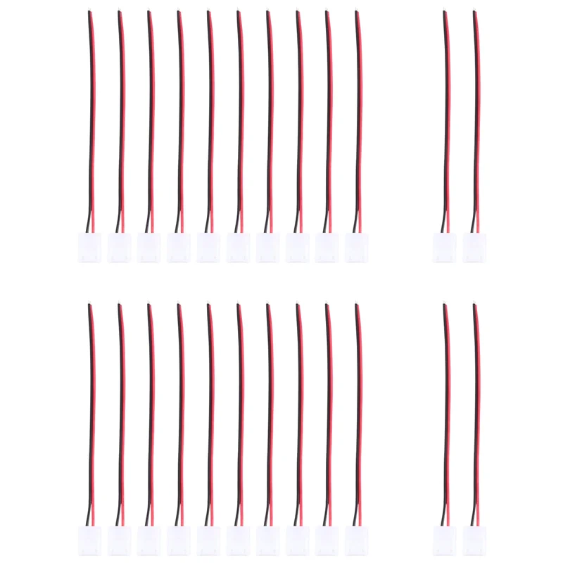 

LICE-24Pcs 8Mm 2 Pin LED Strip Light Connector For 8 Mm Wide Flexible SMD 3528 2835 Single Color LED Strip Lights Solderless