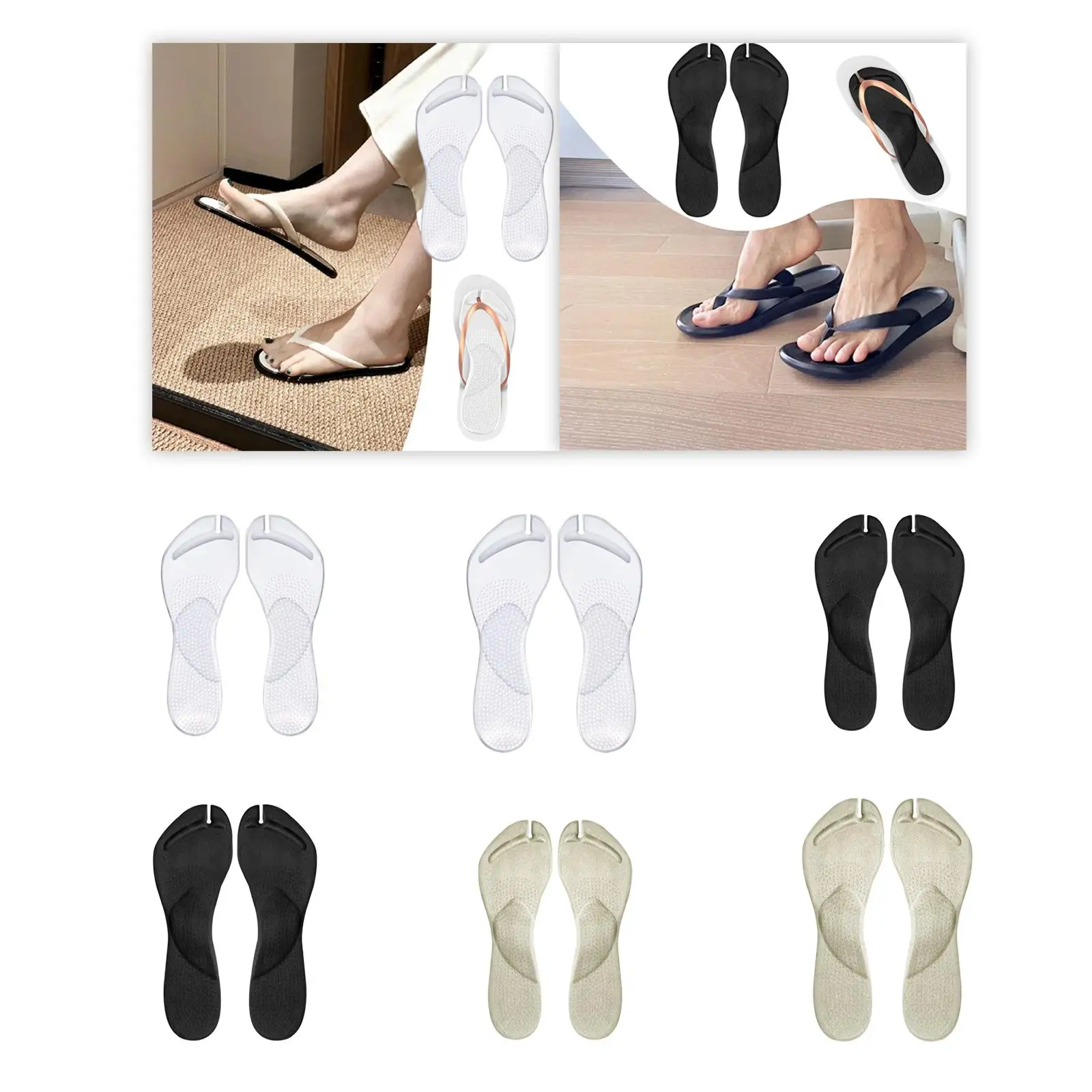 2Pcs Silicone Arch Support Cushions Washable Shock Absorption AntiSlip Shoe Inserts for Gift Pumps Flats Travel