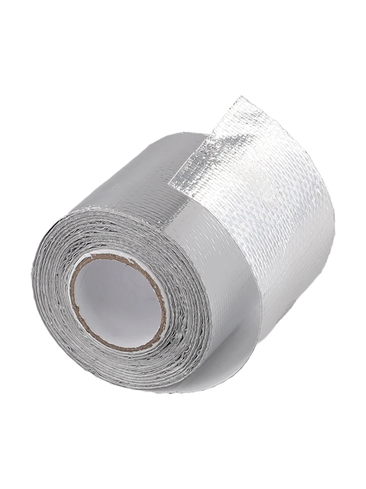 5 Meter 50mm Exhaust Tape Silver Glass Fiber Car Fuel Pipes Doors Firewall Hoods Heat Shield Wrap Auto Accessory