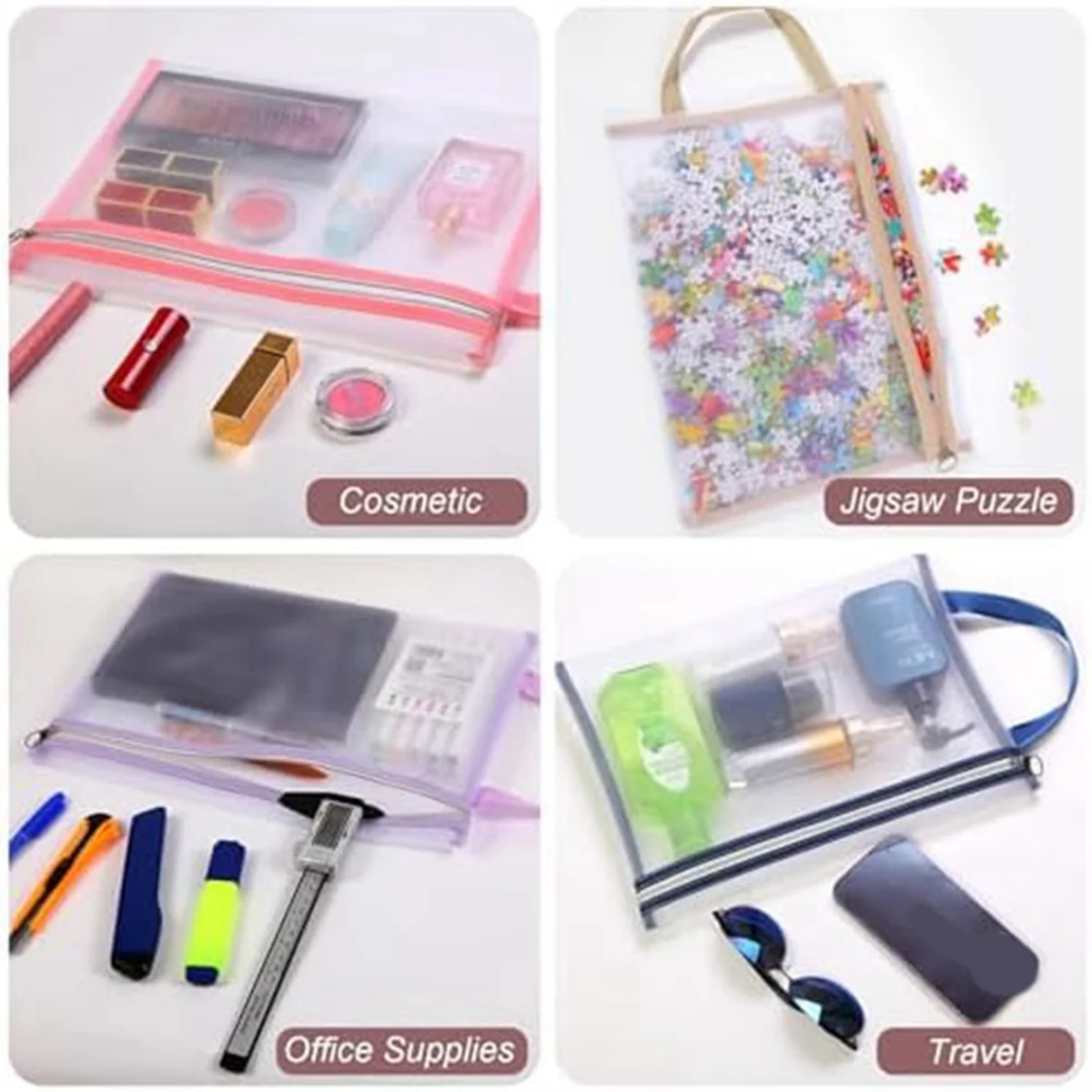 Mesh Zipper Pouch Bags for Organization 10Pcs,Mesh Bags with Zipper Thickened Nylon Material,A4 Size 10Colors Mesh Pouch