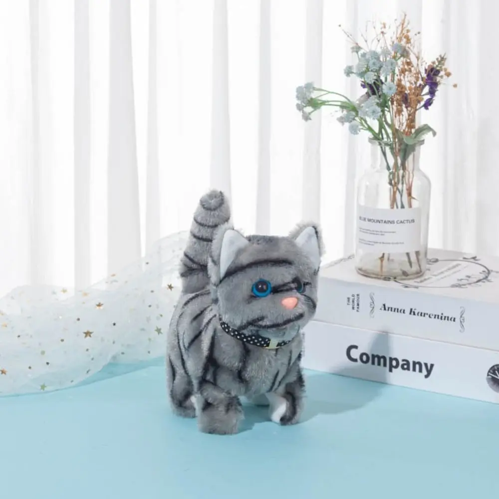 Mode interactif mignon électronique animal de compagnie dessin animé doux miaou chat jouet en peluche peluche voix commande vocale Robot chat cadeau d'anniversaire