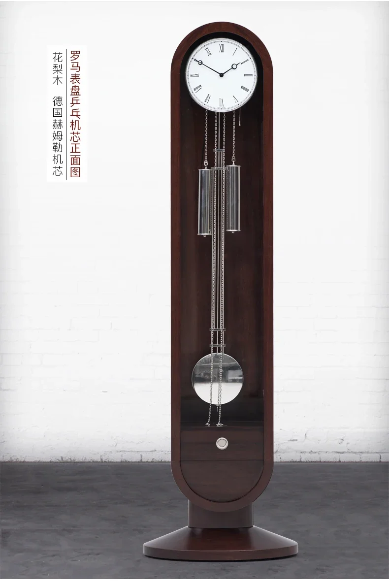 

B European-Style Living Room Simple American-Style Large Floor Clock Hermle Movement Mechanical Floor Clock