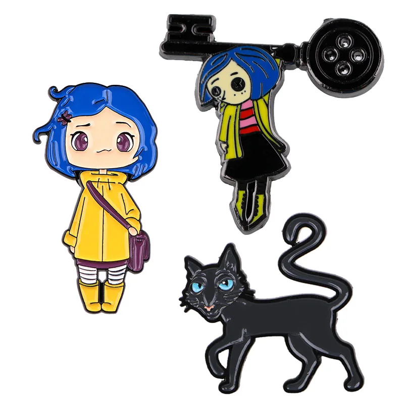 Personagens de terror porta crachá liga acessórios pino roupas mochila jóias engraçado esmalte pino broches pinos lapela pinos emblemas