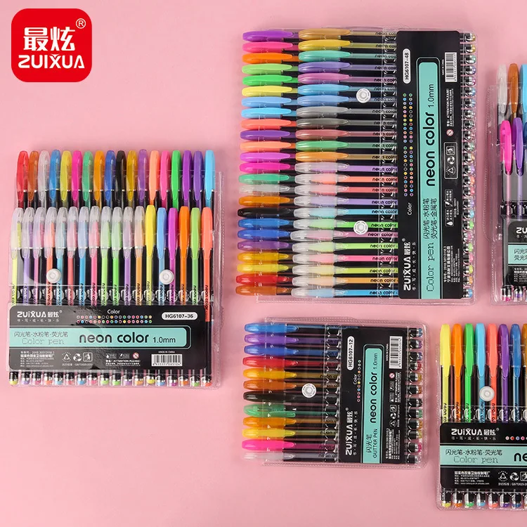 12/24/Pcs/Set Promotion pen Gel Pens Set Glitter Gel Pen For Adult Coloring Books Journals Drawing Doodling Art Markers