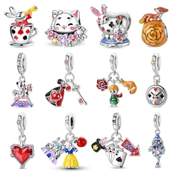 925 Silver Sterling Fox Rose Princess Castle Fairy Tale Charms Bead Fit Pandach 925 Original Bracelets DIY Jewelry Birthday Gift
