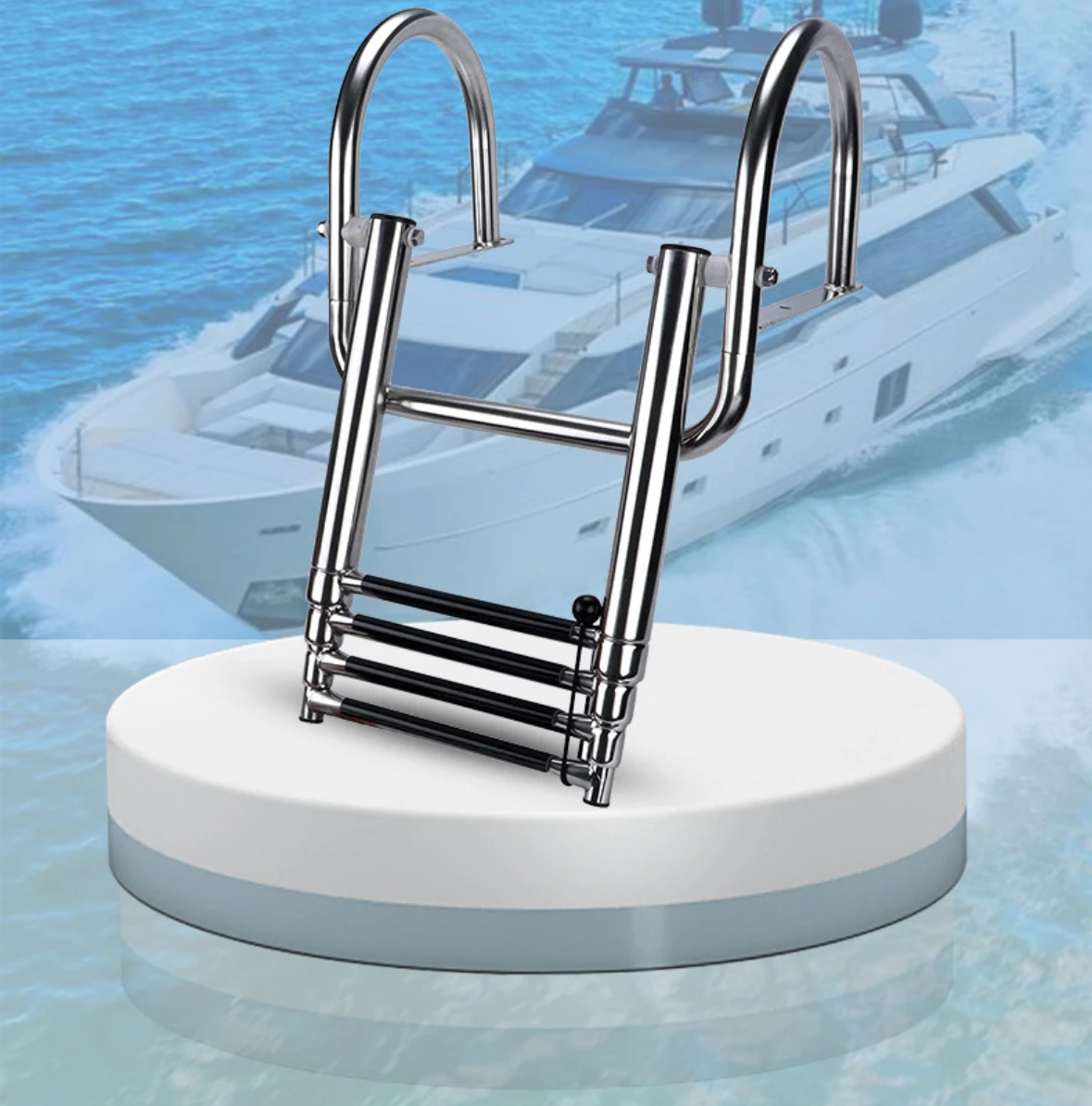 Exploration Boat Ladder Stainless Steel Telescopic Lengthened Side Ladder Yacht Ladder Accessories Anti-rust Marine Supplies