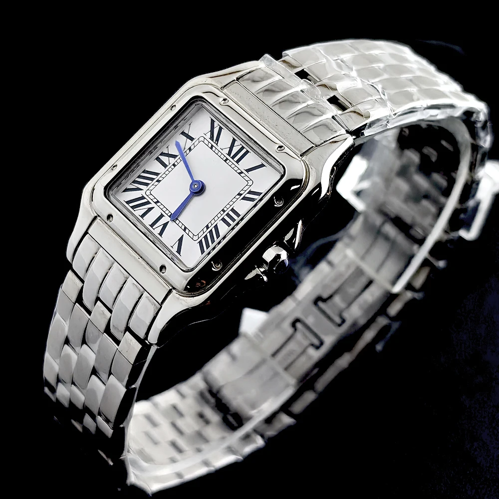 New Luxury Watch Customized Logo Square Watch Stainless Steel Folding Buckle Quartz Movement Watch