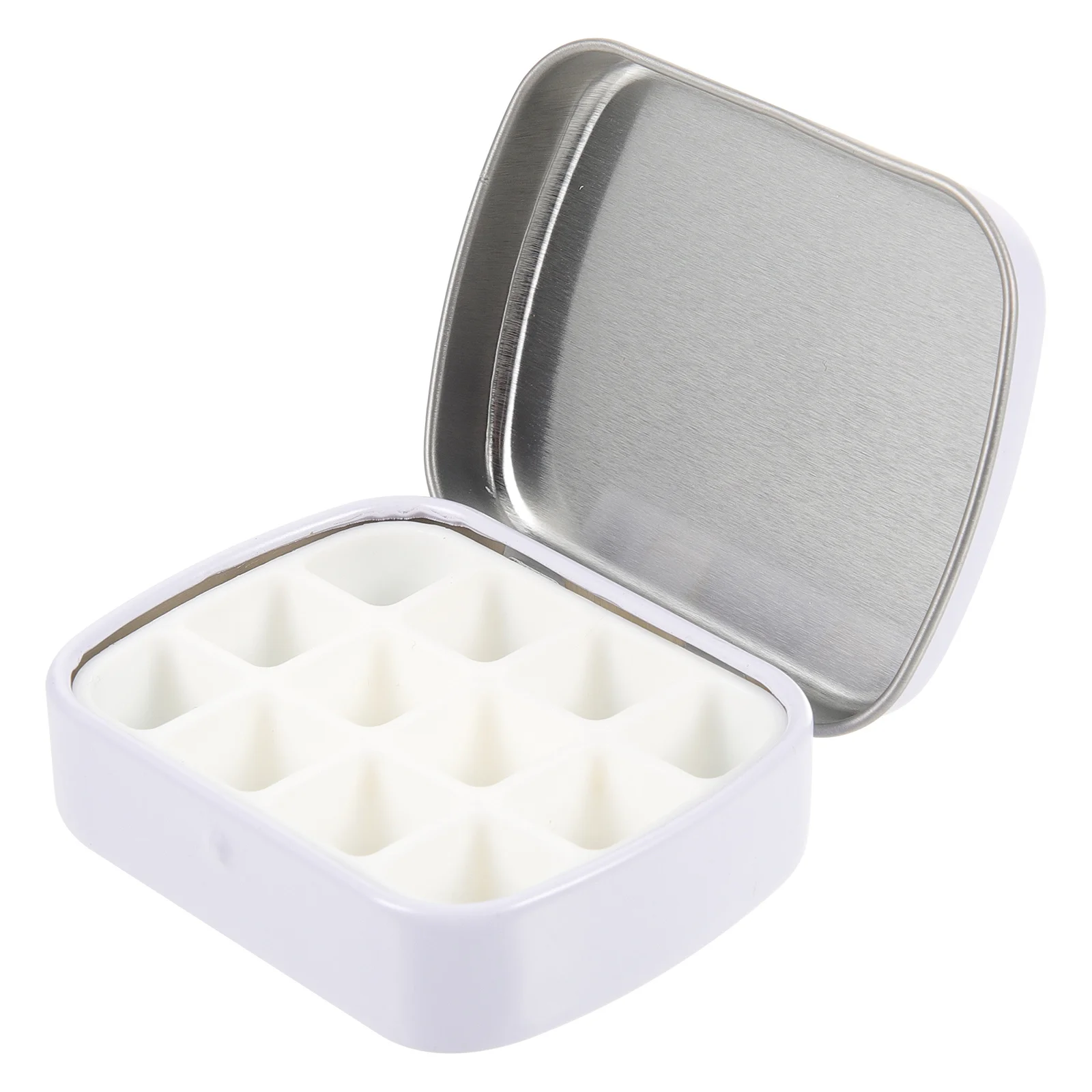 

1Set Watercolor Pigment Box Empty Watercolor Tin 12-Grid Paint Pan Portable Paint Pallet Tray Durable Pigment Container