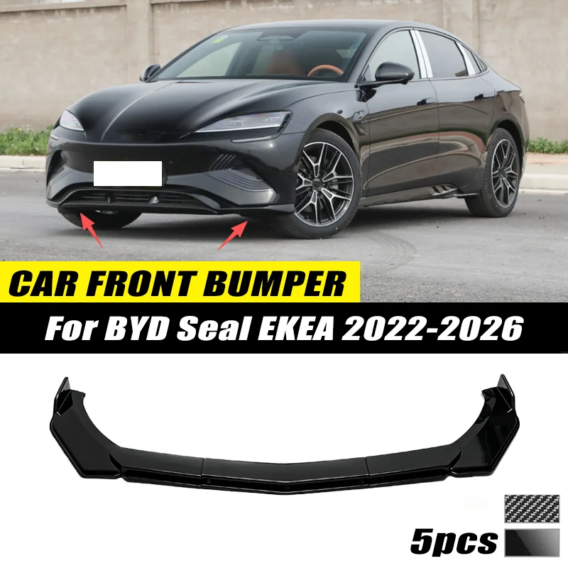 For BYD Seal EKEA 2022-2026 Front Bumper Lip Front Guard Spoiler High-quality ABS Material Body Kit Front Lip Accessory