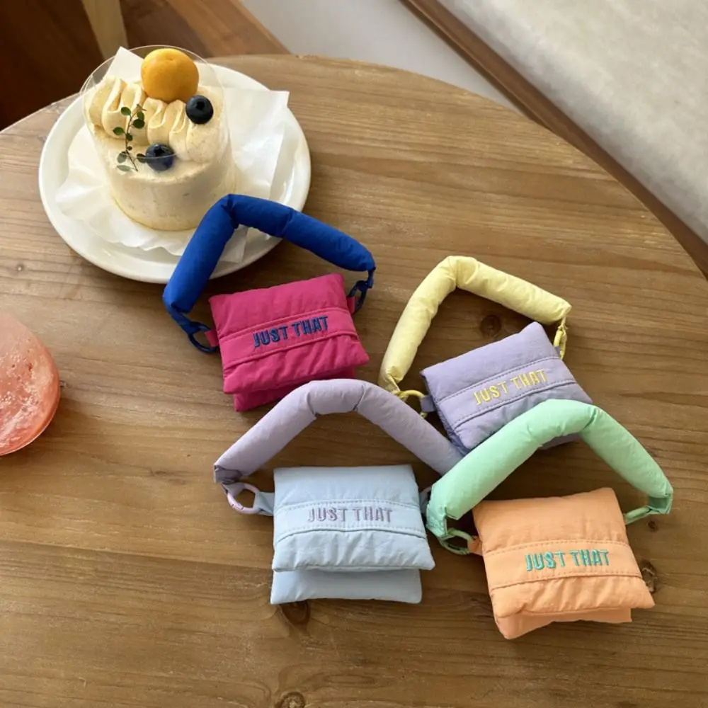 Candy Color Cotton Filled Mini Cute Wireless Earphone Storage Bag Earphone Protective Bag Portable Coin Purse Organizer Pouch