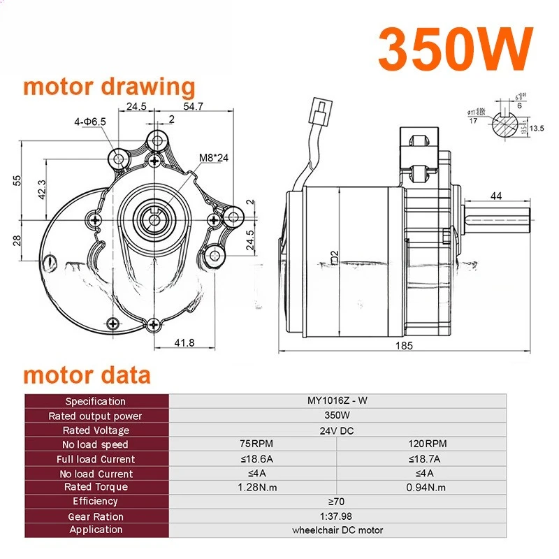 1400W Orchard Garden Motor Conversion Kit Electric Lawn Mower Cart DIY 4WD Farm Tool