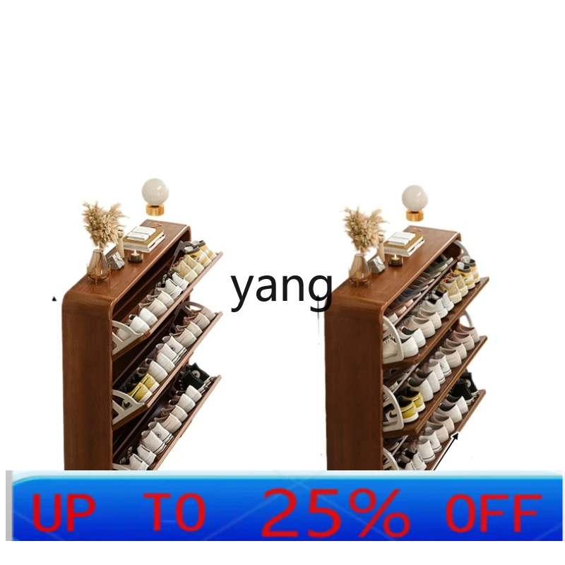 

LTT solid wood color tipping bucket entrance entrance cabinet indoor and outdoor corridor multi-layer simple shoe rack
