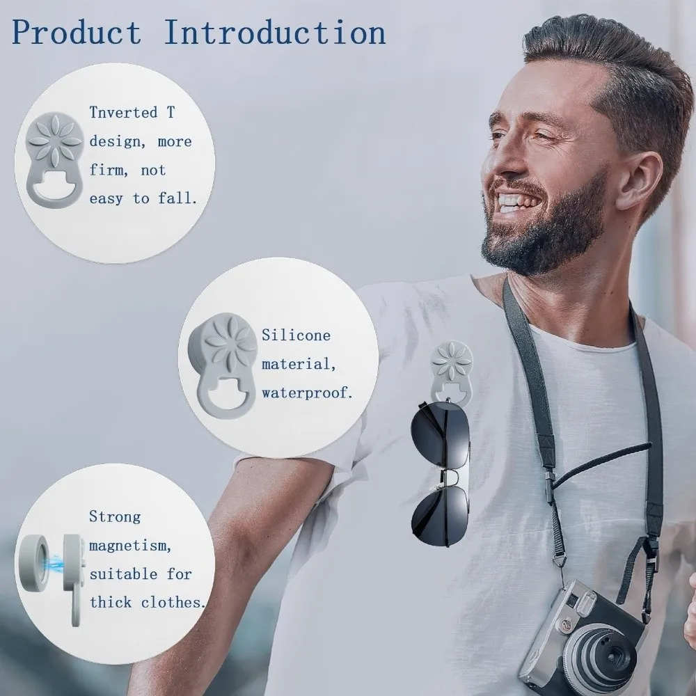 

Silicone Magnetic Eyeglass Holder Glasses Storage Keep Glasses Safe Eyeglass Hanger Clothes Clip Buckle Glasses Headset Clip