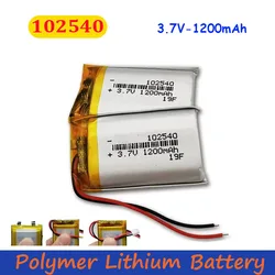 Lipo 3.7V 1200mAh 102540 Rechargeable Lithium Polymer Battery Applicable To Bluetooth MP4 MP3 VR Glasses Desk Lamp Power Tools