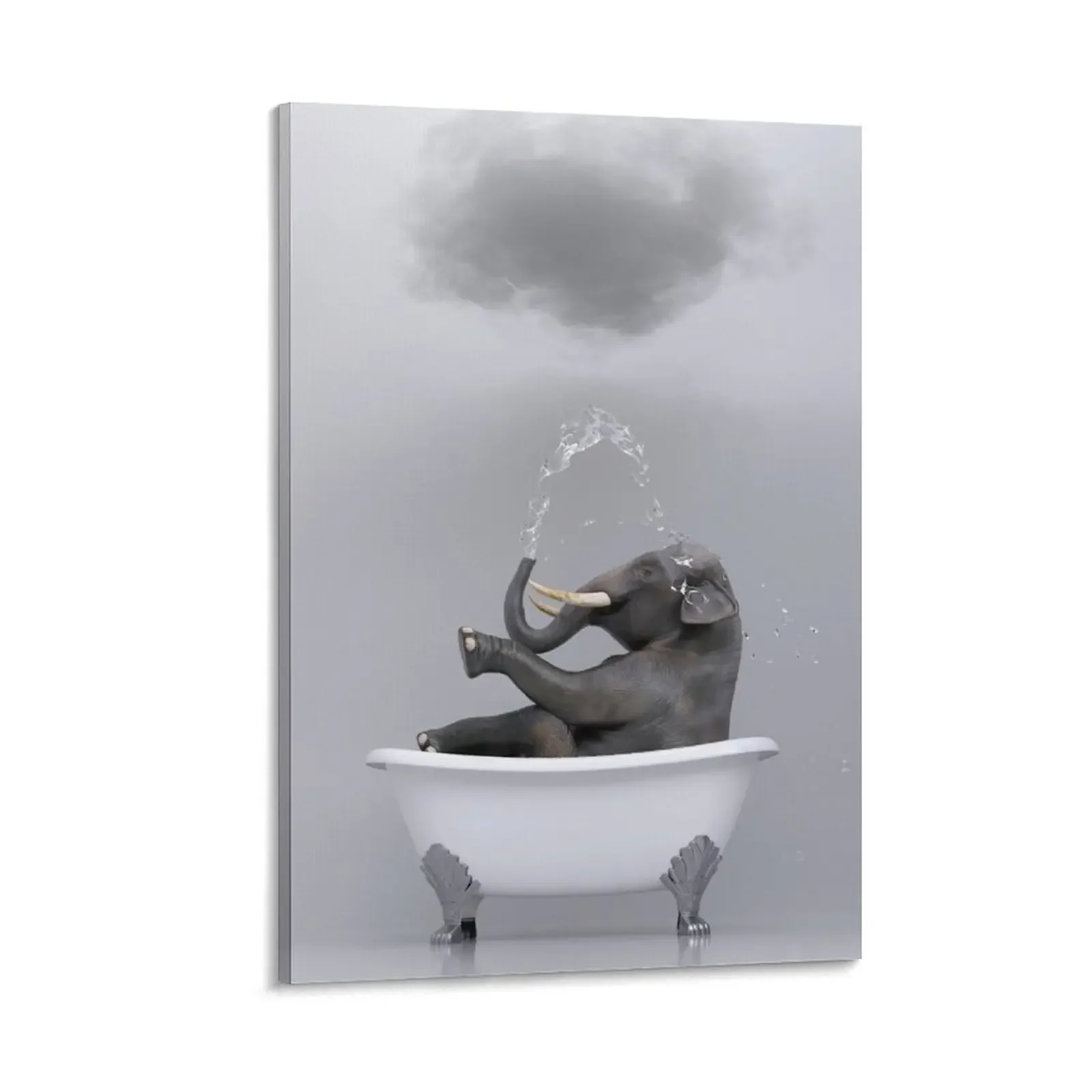 

elephant relaxing in the bath Canvas Painting decorative wall poster stickers & posters Decoration wall