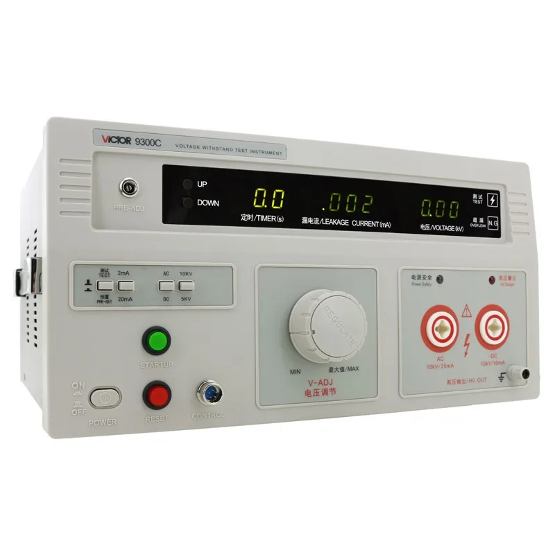 AC/DC Withstand Voltage Tester Digital Display 10KV High Voltage Machine Withstand Voltage Measuring Instrument VC9300C