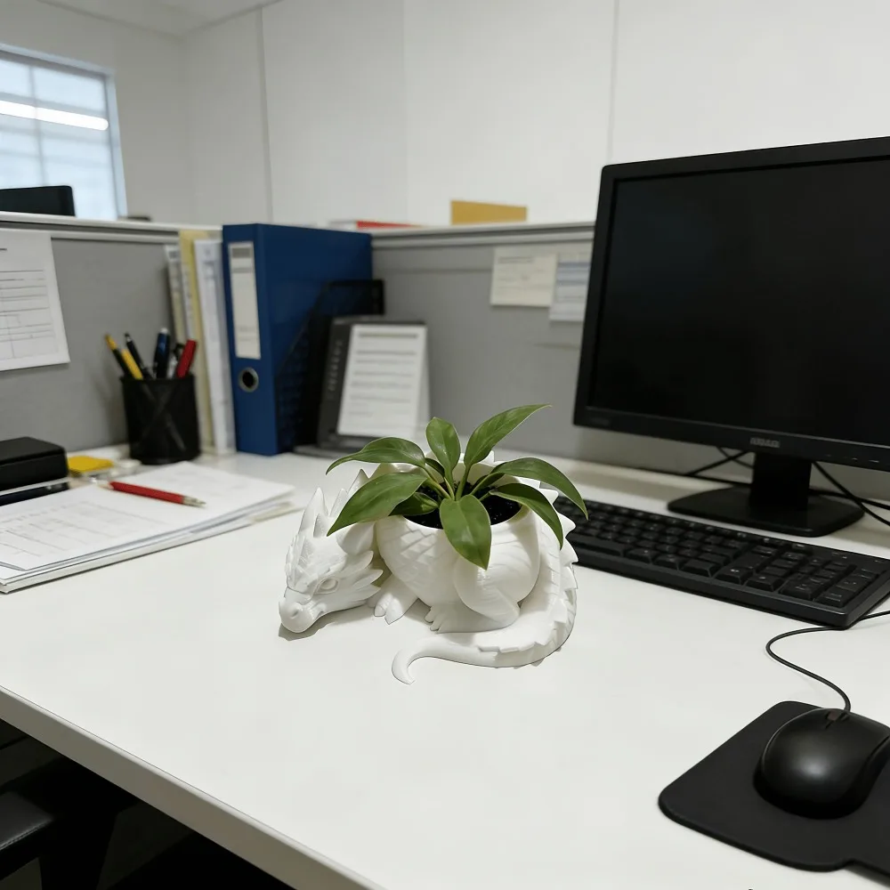 Young Dragon Shaped Succulent Flower Pot 3D Printed Creative Desktop Ornament Personalized Planters