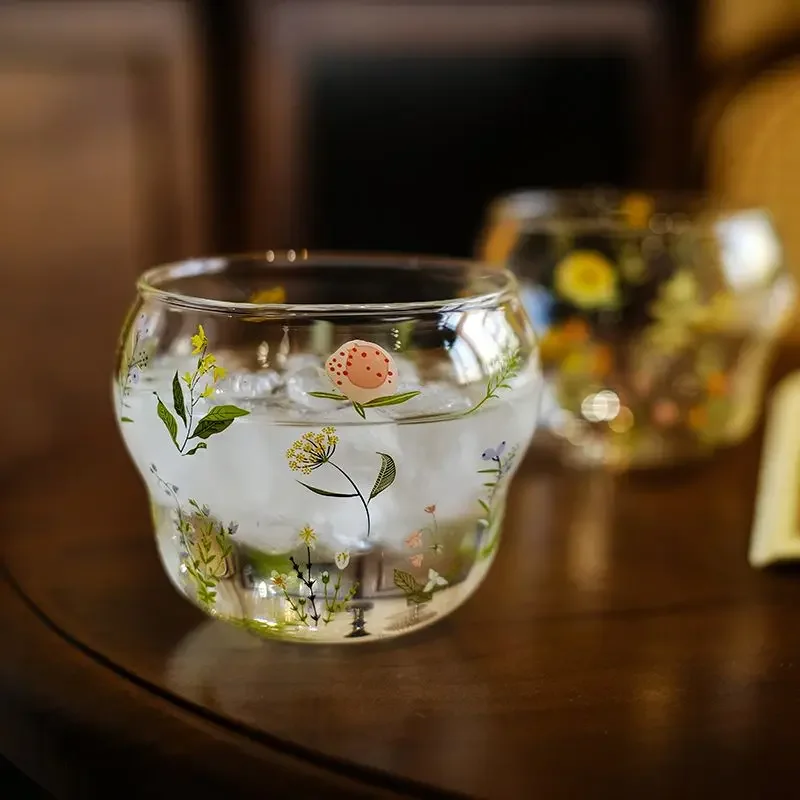 Floral Glass Cup Wi… - image