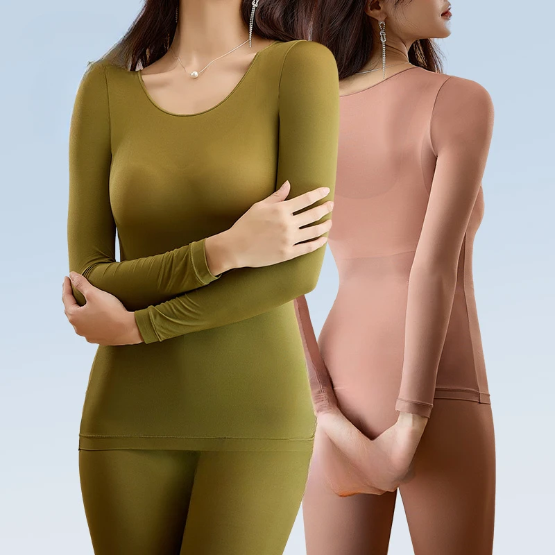 النساء ملابس اخلية حرارية الشتاء الخريف طويلة الأكمام قاع قميص البلوز مطاطا عادية الصلبة الإناث الأساسية الحرارية القمم