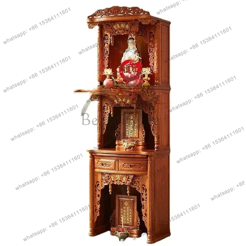 

Трехъярусный шкаф-ниша для Будды из массива палисандра, разного размера, вертикальный, для дома