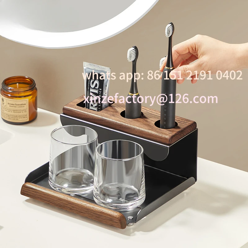 

Customizable Toothbrush Holder Bathroom Bathroom Vanity Top Tooth Cup Toothpaste Mouthwash Cup Organiser
