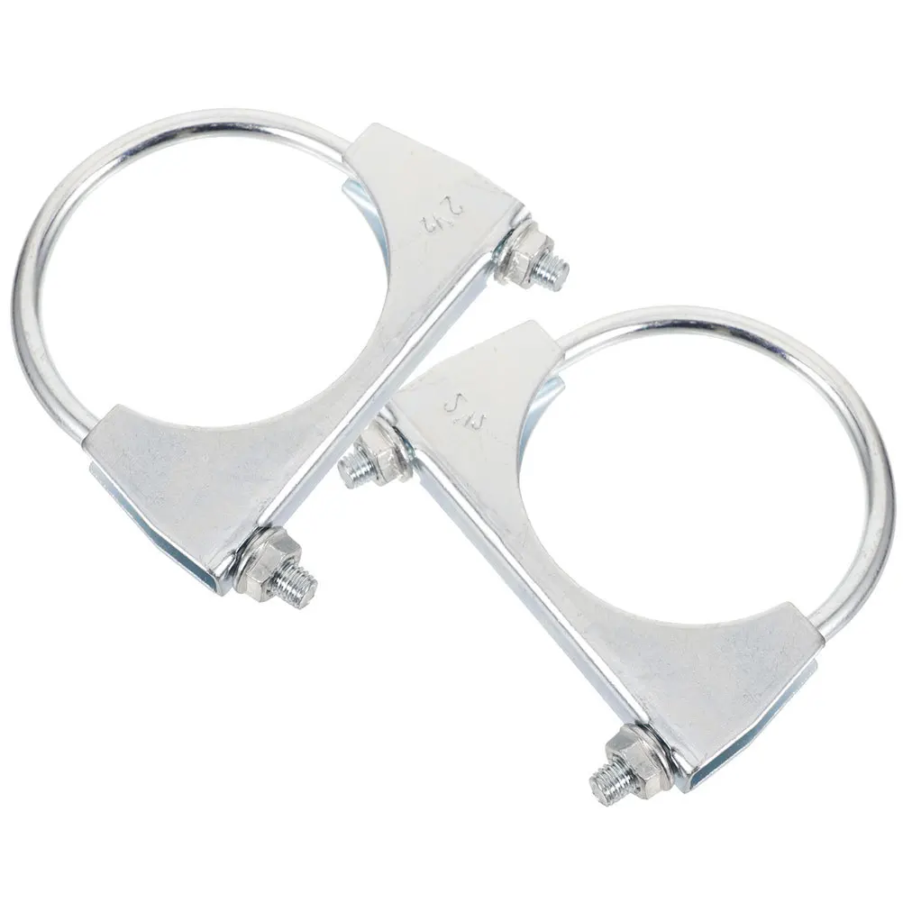 

2pcs Round U Bolt Clamp Heavy Duty Automotive Parts Car Equipment Saddle Style Support For Exhaust Pipe Holder Motorcycle Clamp