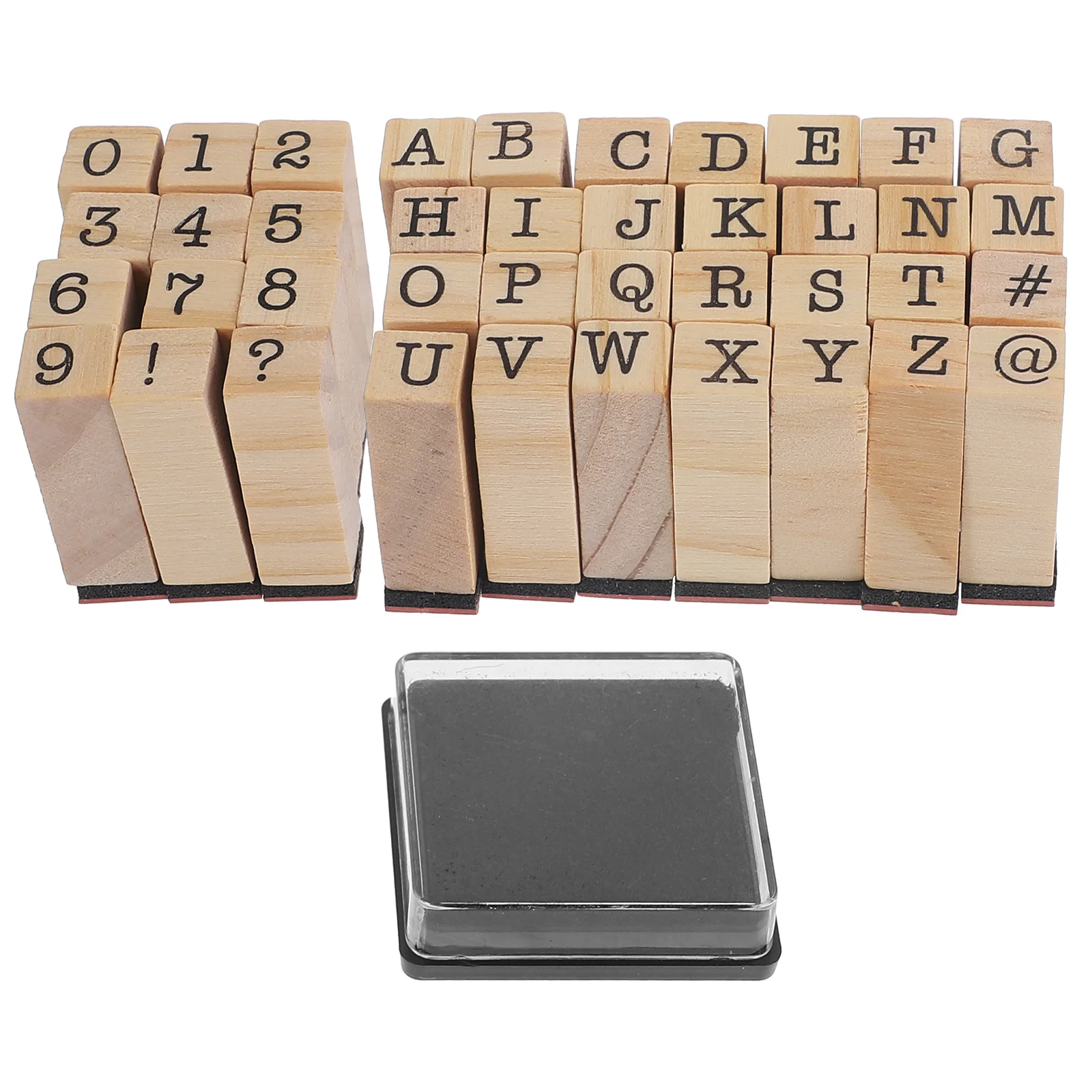 40 pçs carimbo alfanumérico letras selos scrapbook madeira para fazer alfabeto de madeira scrapbooking