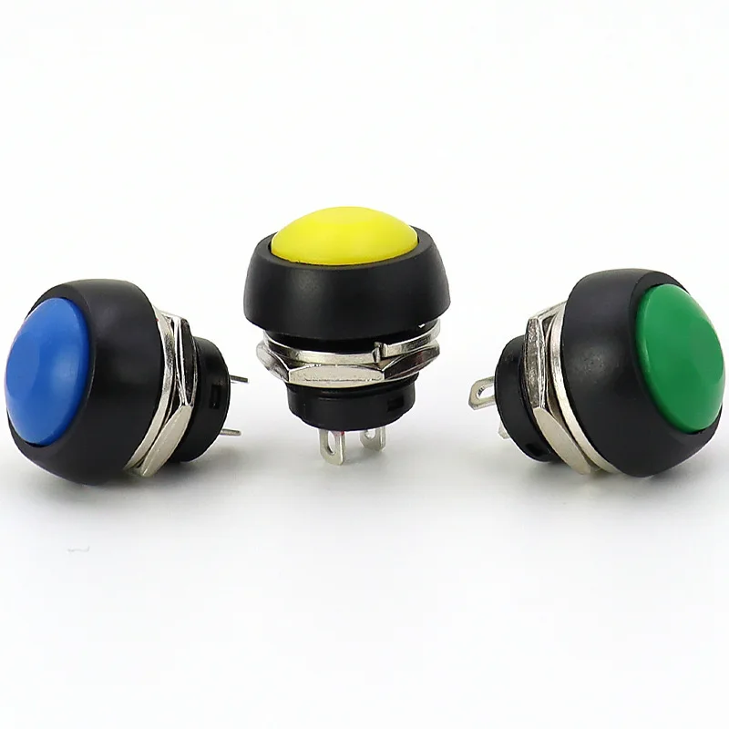 1PCS 12mm Waterproof Momentary Push button Switch OFF-(ON) Self Return