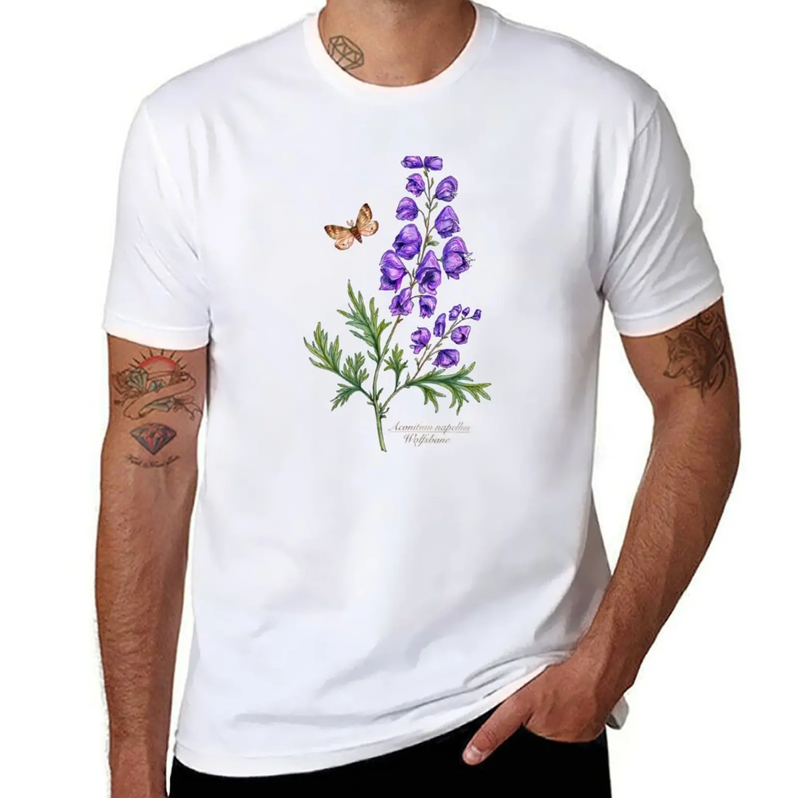 

for man Wolfsbane. herbs t shirts plain man Magical funny shirt T-Shirt shirt cotton man t heavy cotton t Monkshood.