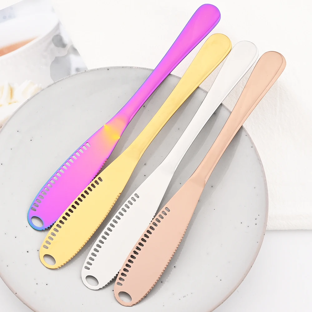 8Pcs Rose Dinnerware Set Stainless Steel Butter Knife Cake Spatula Cutlery Service Soup Spoon Colander Spoon Salad Fork Flatware