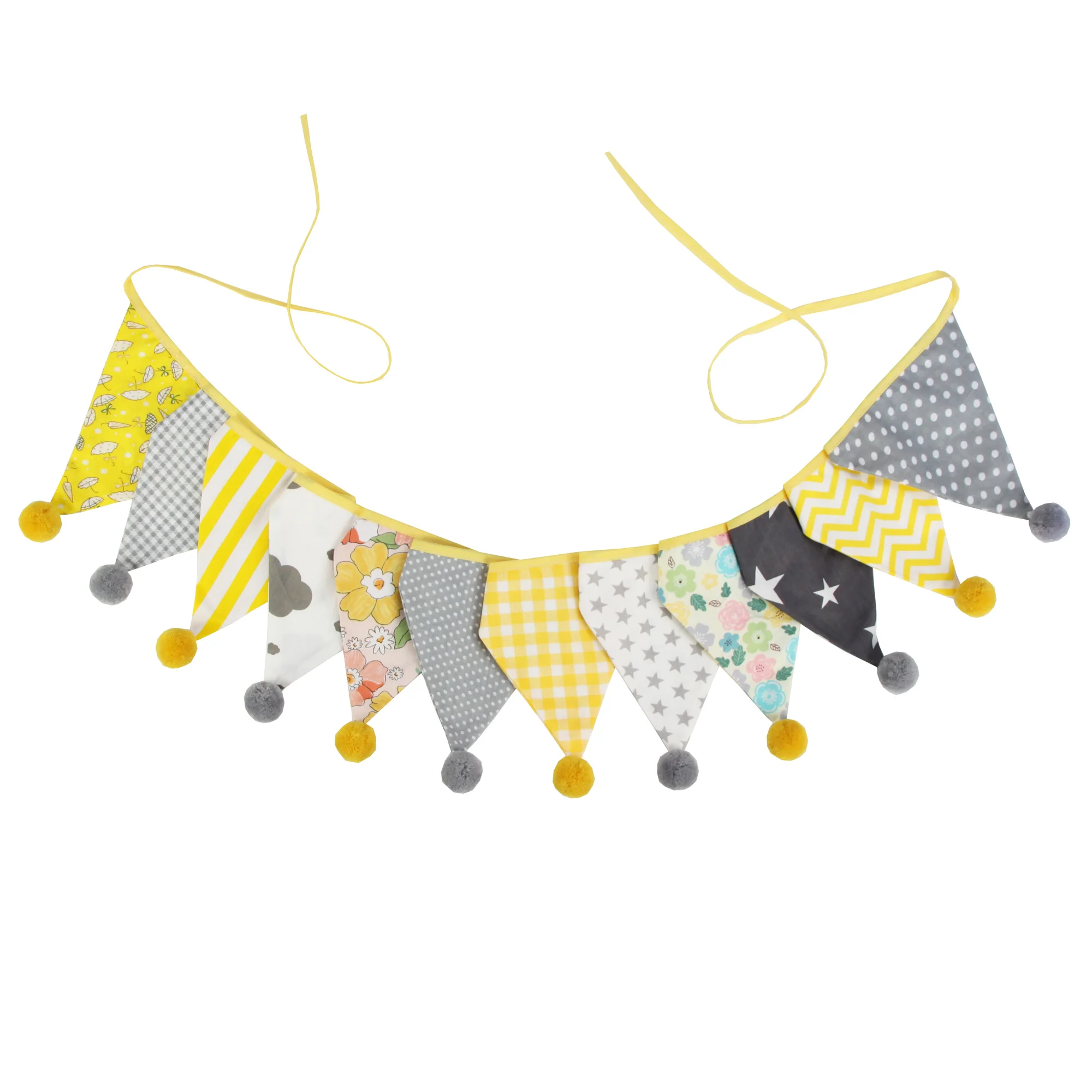 3,2 m Vintage-Blumenstoff-Wimpelkette, 12 Wimpel-Flaggen mit Kugeln, Hochzeit, Party, Dekoration, Banner, Zuhause, Babyparty, Karneval, Girlande – Detail 26