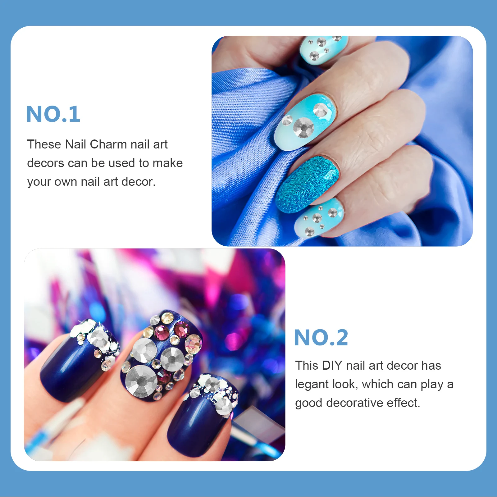 

1440Pcs Water Drill Nail Art Decorations Flatback Rhinestones for DIY Manicure Adhesive Gems Craft Nail Charms Decoration