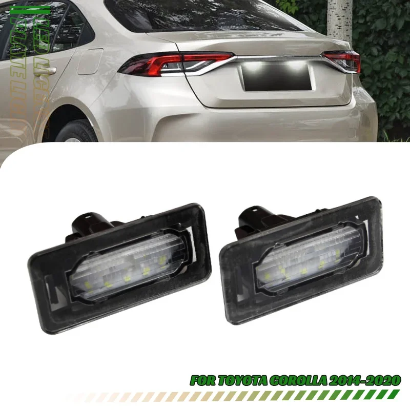 

2X фонарь для заднего номерного знака автомобиля 6000K для Toyota Corolla 2014-2020
