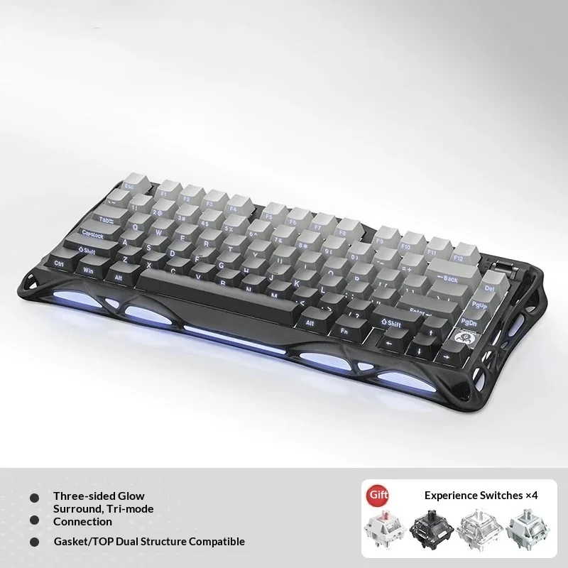 K1 LITE Tri-Mode Mechanical Keyboard, Bluetooth Wireless Wired Connectivity, Single-Color Backlight, Compact for Office Gaming