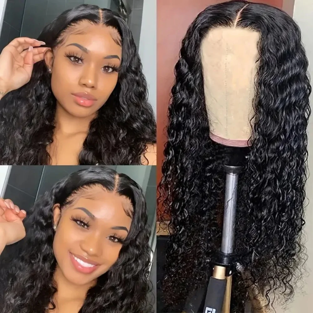 36 Inch Deep Curly 13x4 Lace Frontal Wig Curly Pre plucked 100% Human Hair Wigs 200% Density Wet And Wavy 13x6 HD Lace Wig