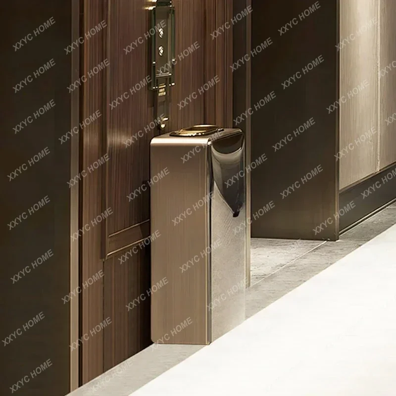 Lobby vertical commercial high-end elevator entrance corridor with ashtray trash can
