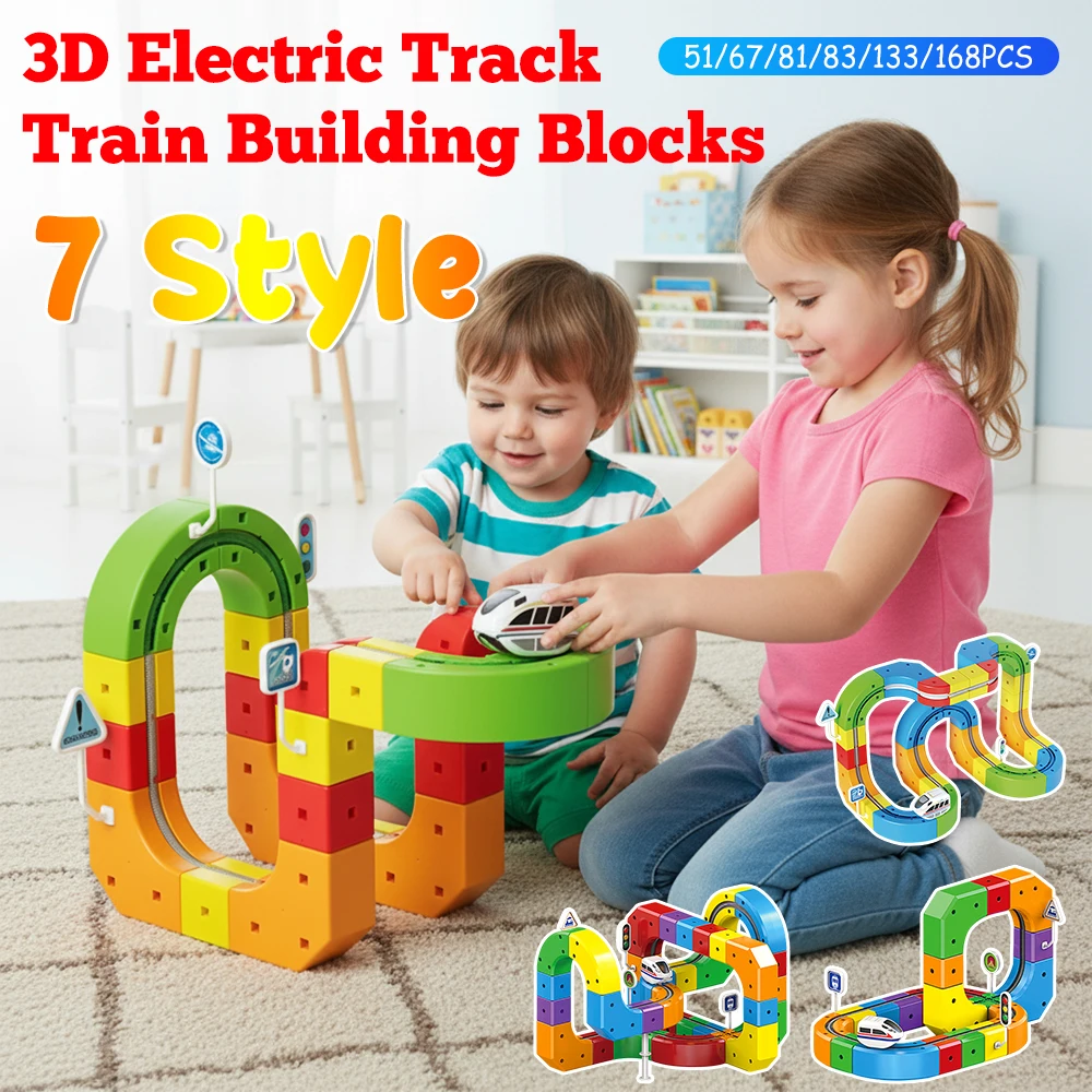 Transformable Magnetic Track Train Set Versatile Building Tracks Magnetic Train Diy Non-Remote Rail Car Brain Boosting Toy Gifts