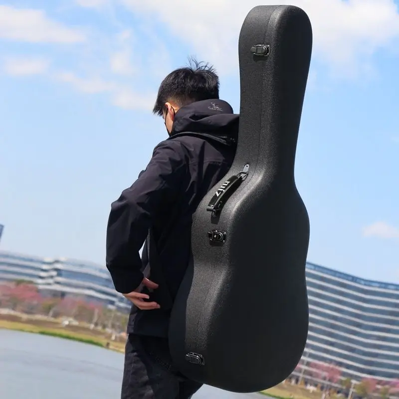 39 Inch Classical Guitar Lightweight Case Waterproof Thickened Hard Box Shockproof Backpack Shoulder Straps Guitar Accessories
