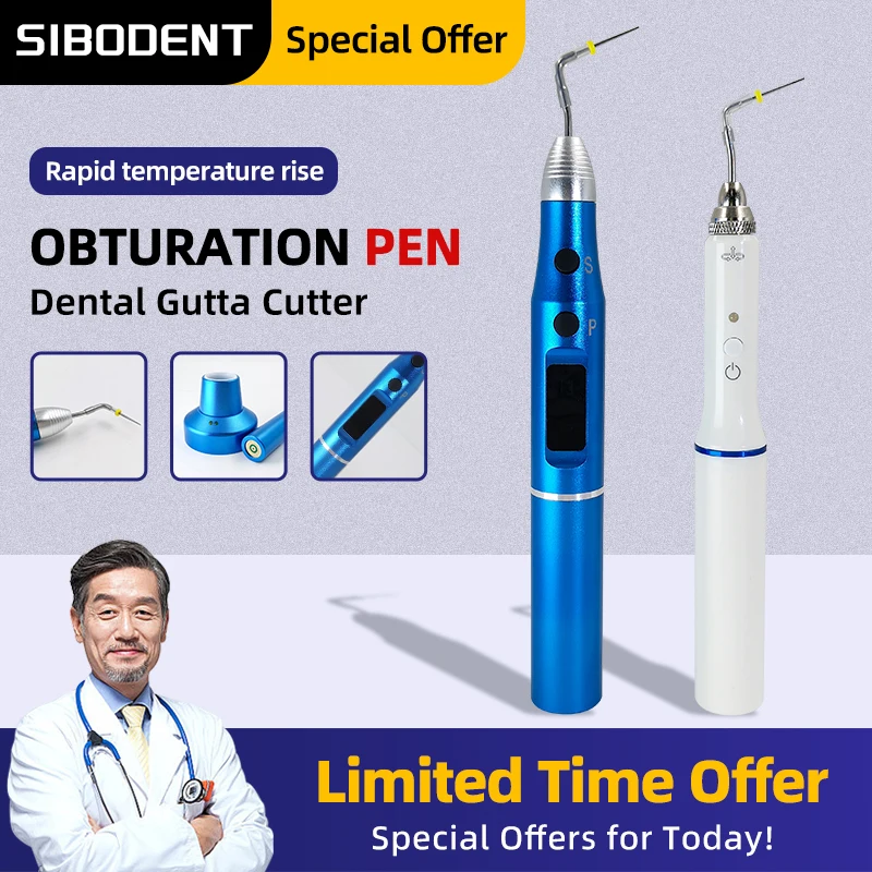 

Dental Gutta Percha Points Cutter Endo Obturation Pen with 2 Tips Root Cannal Heating Plugger Dentist Tools