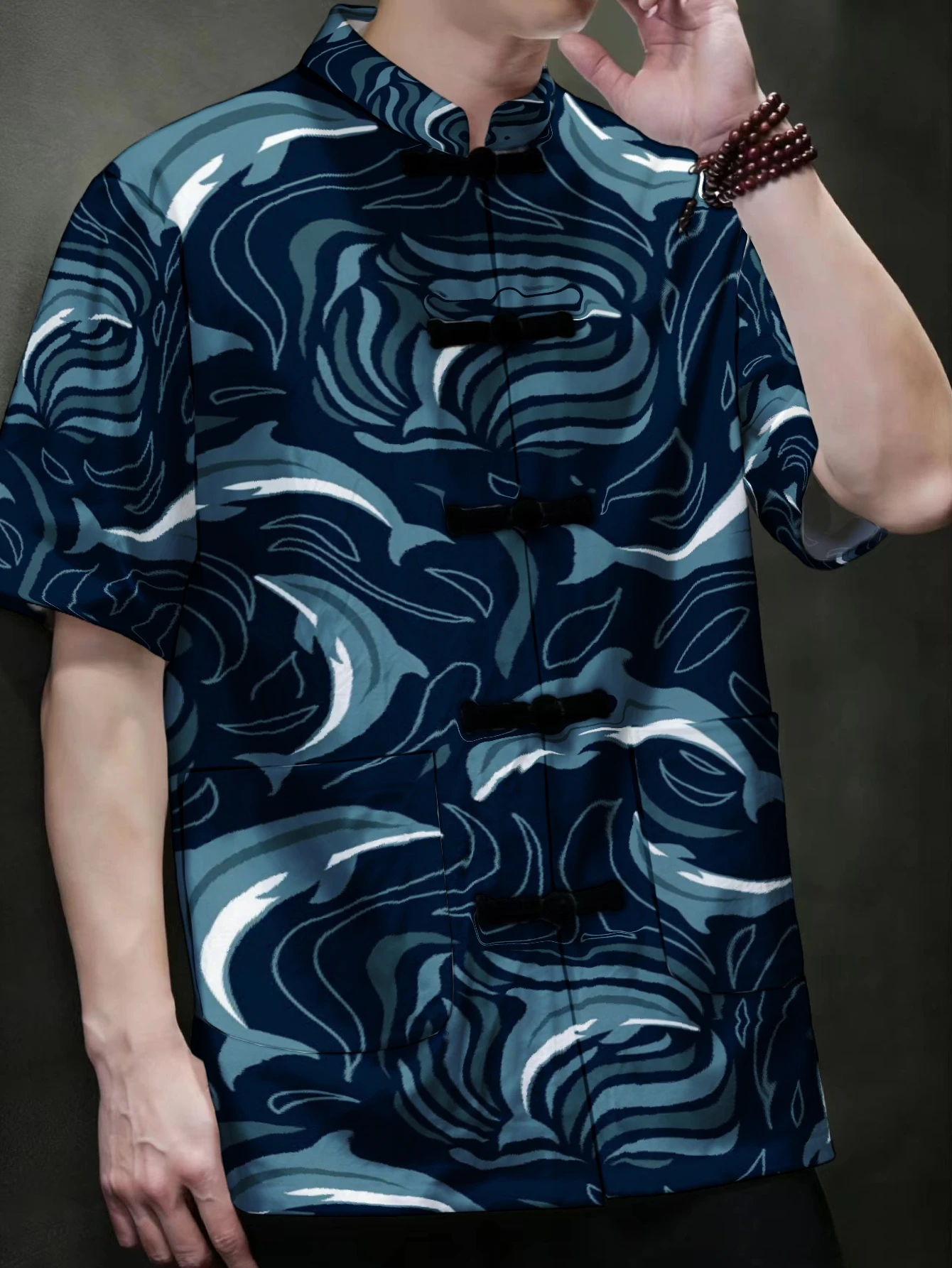 เสื้อเชิ้ตผู้ชายคอจีน กระดุมแบ - Vintage Collectible Shop บทวิจารณ์และราคา