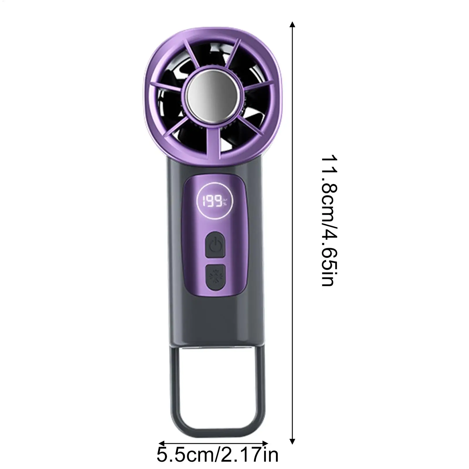 Portable Car Fan 199-speed Ventilator with Clip and Hook LED Display USB Charging Handheld Fan for Kids Adults Travel Car view 6