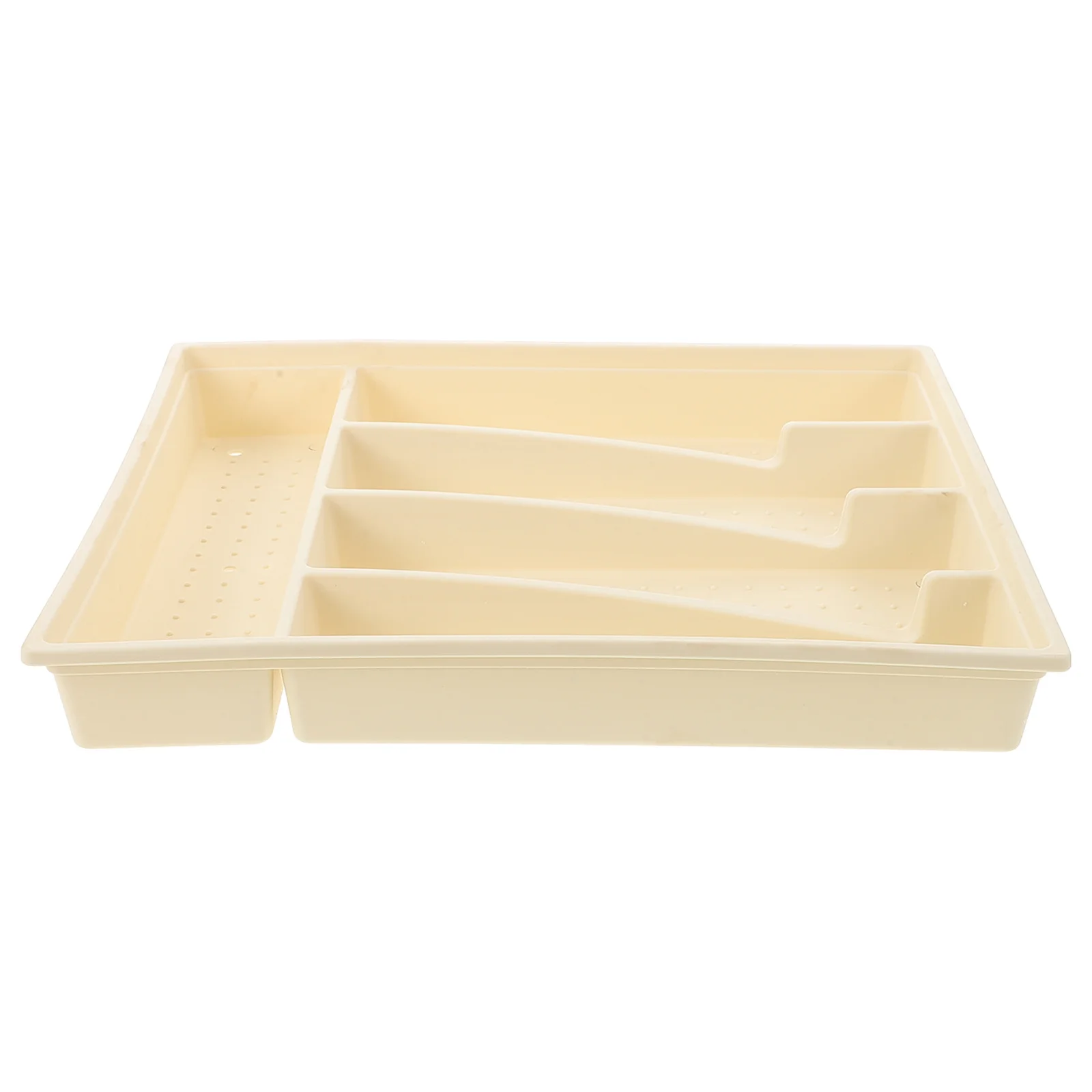 

Kitchen Utensil Organizer with Multiple Compartments Large Capacity PP Cutlery Storage Tray for Silverware Chopsticks Tableware