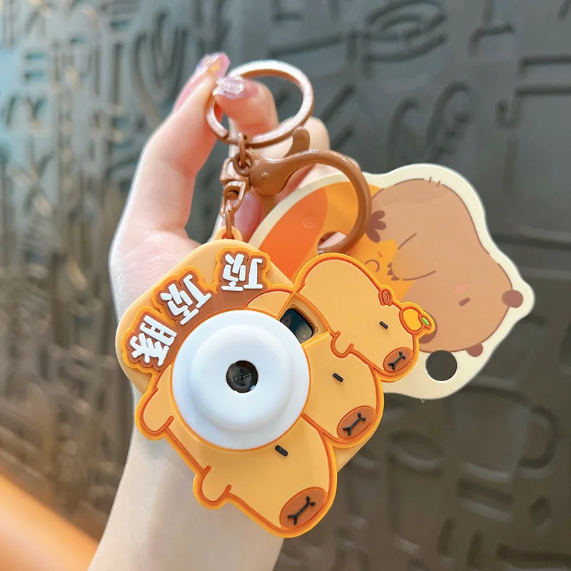 Creative New Cartoon Simulation Capybara Series Projection Camera Toy Keychain Pendant Children Bag Pendant Light-emitting Toys