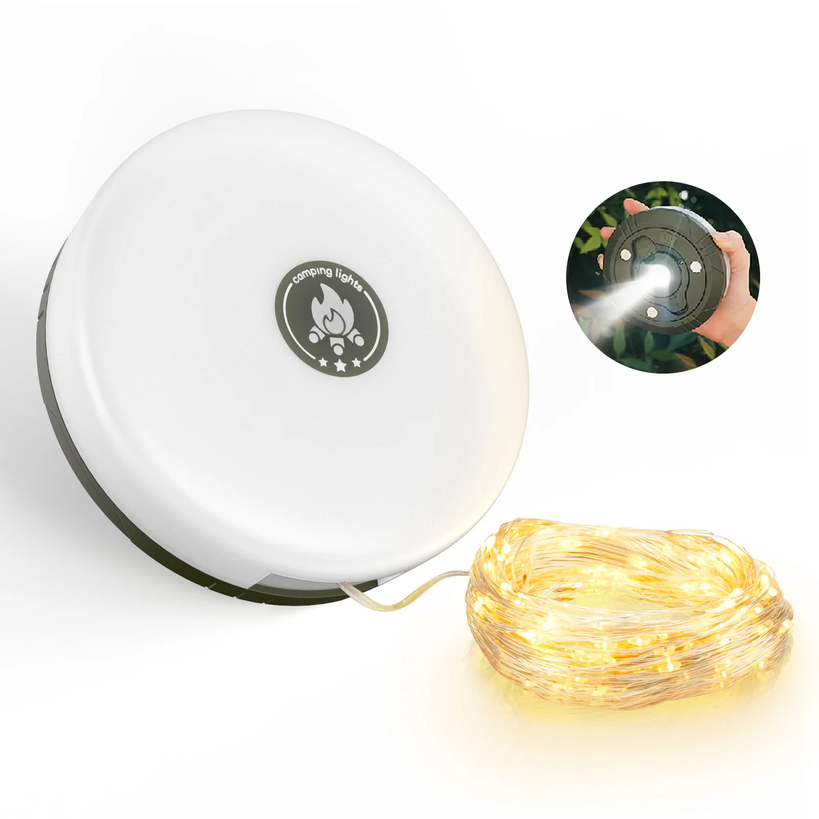 Portable USB Charging String Light Tent Outdoor Waterproof Lightweight Retractable Christmas Camping Light