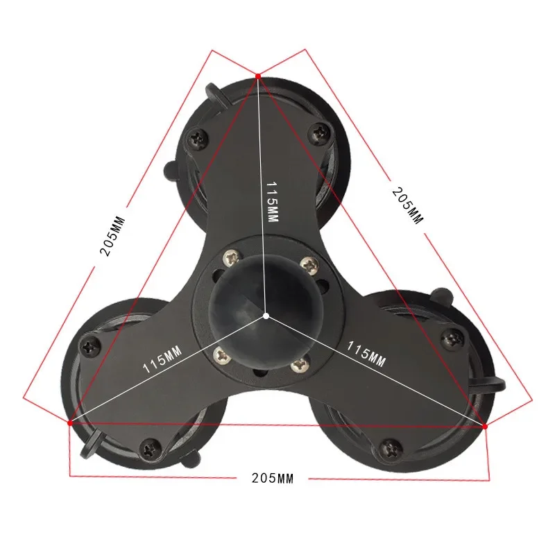 Base de ventosa Triple con orificio de amperios para ventana de coche, accesorio con giro de 1,5 pulgadas, montaje de bola para teléfono Gopro y Garmin