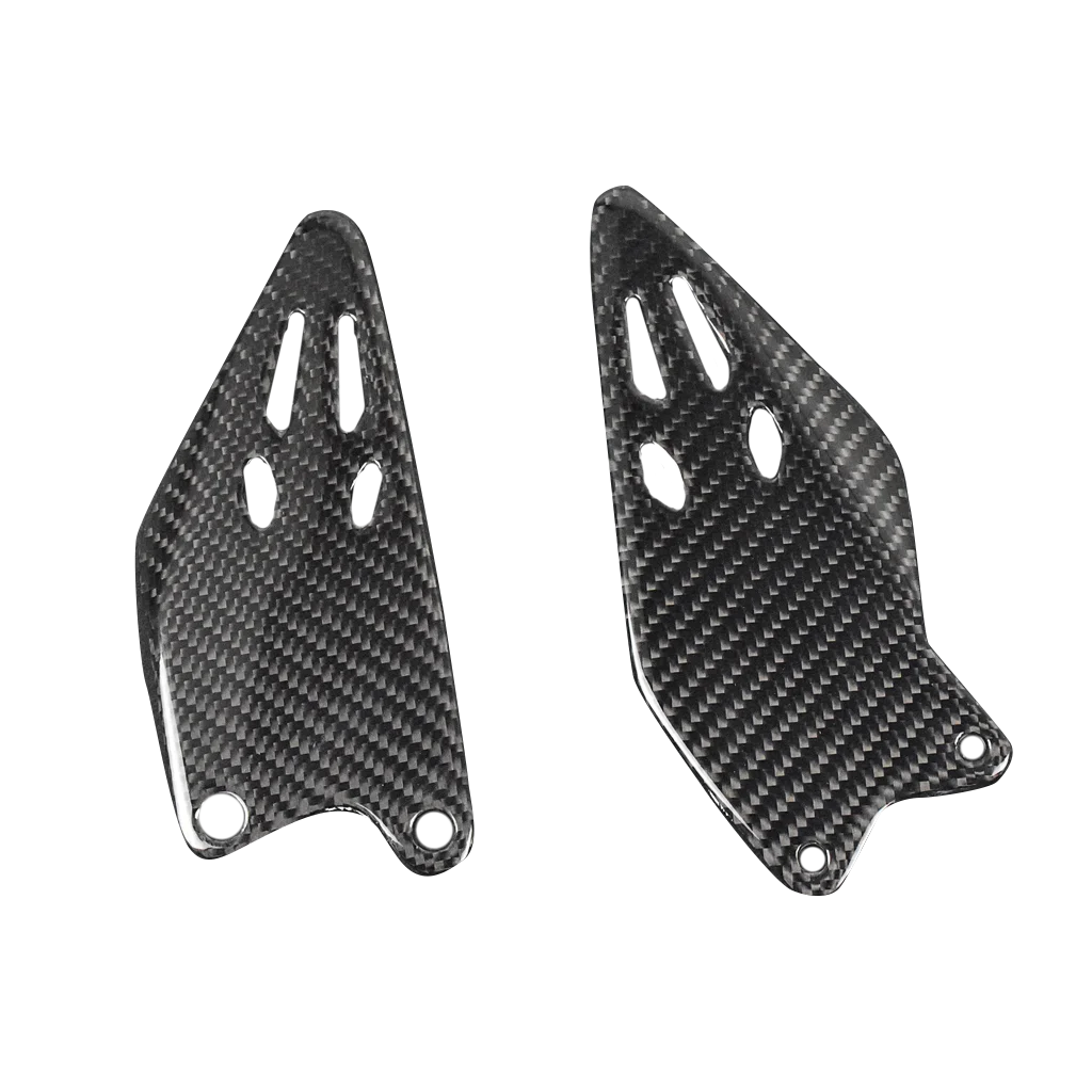 Motorcycle For Kawasaki ZX6R 636 2019-2024 100% 3K Carbon Fiber Rear Hold Foot Heel Plate Guard Accessories Footrest Wings Cover